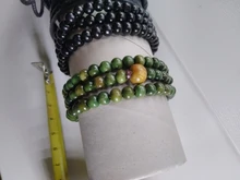 Pulseras de madera de sándalo Natural para hombres y mujeres, brazaletes con cuentas de ébano negro, nudo de oración de madera budista, 9 estilos, 6mm