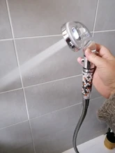 Zloog-Cabezal de ducha de filtro de turmalina, ahorro de agua, 3 modos, ajustable, botón de encendido/apagado, ducha de alta presión