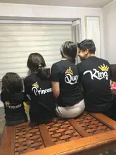 Ropa a juego para madre, padre, hija, hijo, Chico, camiseta, rey de la familia, Reina, ropa estampada, Top para mamá y yo
