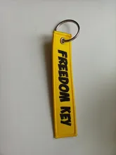 Car Keychain Key-Ring Freedom Embroidery Aviation Llavero Motorcycle Yellow Gifts OEM