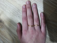 CACANA Acero inoxidable Luckyoverflow mejor amigo nueva moda Color oro en forma de corazón anillos de boda para mujer joyería regalo W41