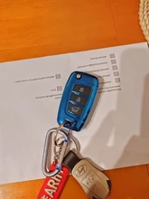 De TPU suave coche plegable soporte de funda para llave Shell para Hyundai Elantra Solaris 2017 Santa Fe Verna Tucson i35 i40Genesis F