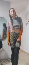Mallas Push Up de malla para mujer, Leggings de cintura alta, Sexy, con estampado de leopardo, transpirables, hasta el tobillo
