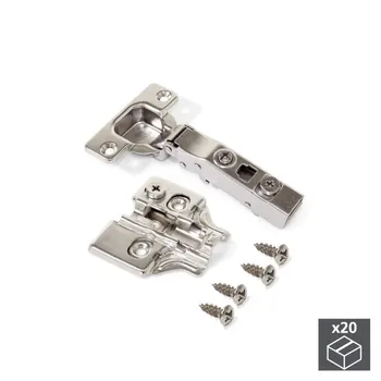 Lot of 20 hinges straight X91 Emuca with opening 100 ° and supplements to screw with regulation eccentric
Lot of 20 hinges straight X91 Emuca with opening 100 ° and supplements to screw with regulation eccentric