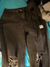 Y2k-pantalones vaqueros de cintura alta con agujeros para mujer, Jeans Vintage con agujeros, Harajuku Chic, acampanados, pierna ancha, 12345