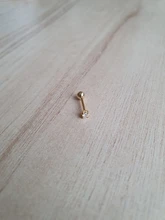 Pendientes Piercing Plata de primera ley para mujer, aretes, Plata esterlina 925, purpurina, estilo minimalista, con broche de Luna, aniversario, boda