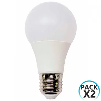 Pack 2 standard LED bulbs E27 9W Equi.60W 806lm 25000H Eilen
Pack 2 standard LED bulbs E27 9W Equi.60W 806lm 25000H Eilen