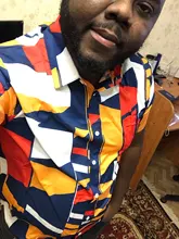 INCERUN-Camisa de manga corta con estampado geométrico para hombre, ropa de calle hawaiana con botones y cuello de solapa, S-5XL de verano, 2021