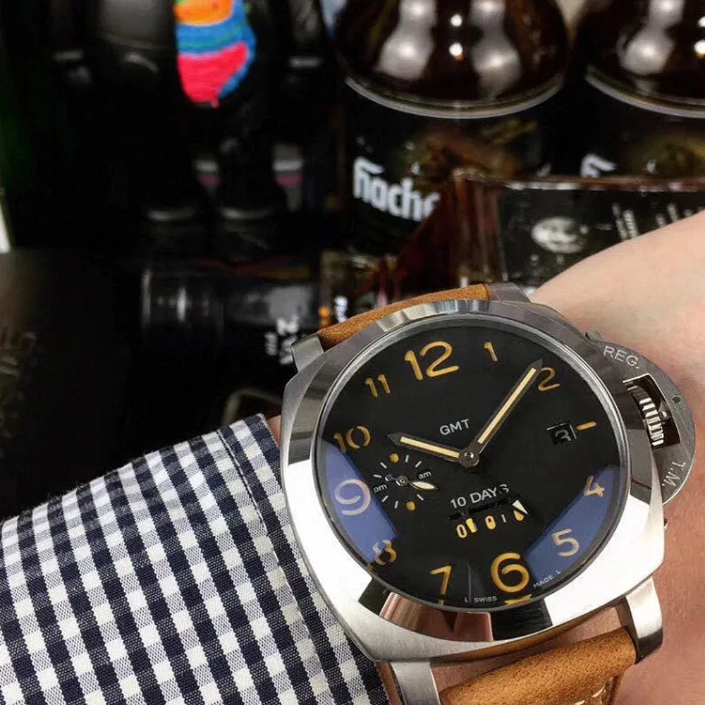 PAM 104 Men's Watch Leather Band Luminous 44MM Quartz Watch Men Panera Waterproof Chronograph Clock Relogio Masculino PAM00104
PAM 104 Men's Watch Leather Band Luminous 44MM Quartz Watch Men Panera Waterproof Chronograph Clock Relogio Masculino PAM00104