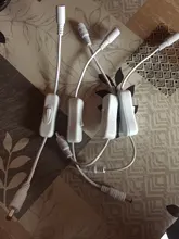 Interruptor corriente continua 5,5X2,1mm DC, conector de alimentación macho a hembra, adaptador negro DC5-24V