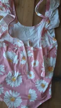 Bañador con estampado de margaritas para niña, traje de baño de una pieza con estampado de dibujos animados, para playa de niña, con volantes