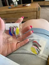 OlingArt-plumas naturales Multicolor, 35MM, 10 unids/lote, Clips de Metal de bronce, DIY, collar, pendientes, colgantes de correas para fabricación de joyería