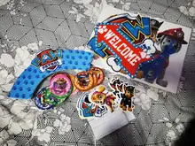 Decoración de fiesta de cumpleaños de la patrulla canina, forma de taza para pastel, magdalenas, revestimiento de papel, patas del perro, regalo plano