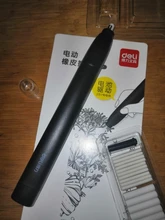 Deli-Goma de borrar eléctrica para niños, bonitos borradores eléctricos para la escuela y oficina, incluye suministros de repuesto para lápiz