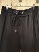 Capri de cintura elástica para correr para mujer, pantalones deportivos informales de moda, con cordón, Cachemira, para baile, 3/4