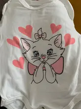 Monos infantiles con estampado de gato Marie para niñas, camiseta de manga corta de Disney de Los Aristogatos