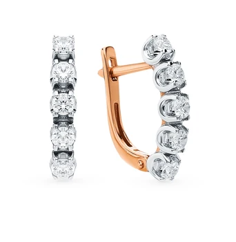 Gold earrings with diamonds sunlight sample 585 
Gold earrings with diamonds sunlight sample 585
