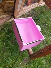 Recipiente de alimentación para mascotas, jaula de plástico rectangular, alimentador de agua para alimentos para conejos, gatos, D30 20