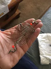 Jaula de señuelo de pesca de acero inoxidable, jaula de cebos S/M/L, trampa de pesca con fondo redondo, sirve como soporte, aparejos de pesca, 1 unidad