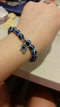 Venta de Color plata maldito azul ojo Hamsa la mano de Fátima Palm pulseras para las mujeres de cadena de cuentas de joyería Vintage regalos Mujer