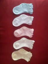 Calcetines de malla de algodón con volantes para bebés, accesorios de ropa para bebés de 0 a 3 años, 5 par/lote