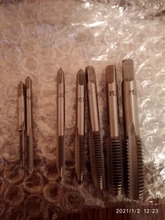 Alta calidad 7 unids/set Acero de cojinete cónico HSS M3-M12 máquina espiral punto recto estriada de rosca de tornillo broca manual