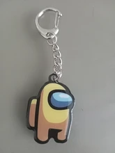 LLavero de estilo metálico con dibujos animados de AmongUs para coche, decoración para llaves, regalo de Navidad, tamaño pequeño de 4CM