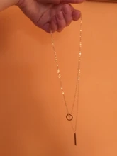 Collar de doble cara para mujer, Gargantilla redonda, colgante de tira de Color dorado, joyería de aleación para fiesta