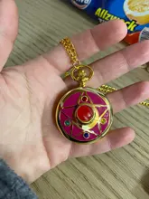 Reloj de bolsillo colorido de Sailor Moon para niños, colgante Vintage, regalo para mujer, Fob, relojes de bolsillo, cadena, collar, venta al por mayor
