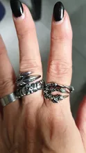 Anillo de estilo gótico para hombre y mujer, sortija de serpiente con diseño de garra de dragón y animales, Estilo Vintage, Punk, Hip Hop, apertura ajustable, regalo de joyería