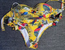 2021 nueva impresión Bikini mujer juego de Bikini estilo Push Up Bikini trajes de baño traje de baño brasileño traje de baño femenino de playa