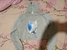 Sudadera con capucha Harajuku para mujer, ropa de calle corta gótica de los 90 con estampado Vintage de Attack on Titan