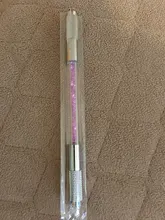 Bolígrafo de tatuaje acrílico de cristal, acero inoxidable, maquillaje permanente, manual, bolígrafo de tatuaje para micropigmentación Manual, doble cabeza, 1 Uds.