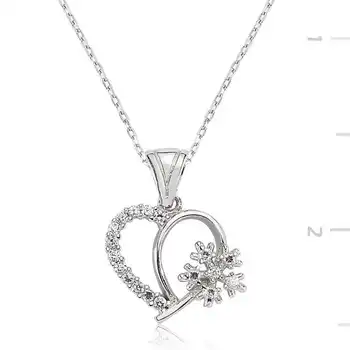 KUTAYDAN 925 Sterling Silver Snowflake Heart Lady Necklace
KUTAYDAN 925 Sterling Silver Snowflake Heart Lady Necklace