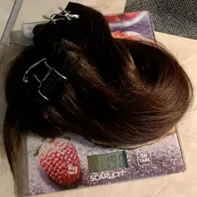 Rebecca-mechones de pelo liso brasileño tejido, 4 mechones, 190g, negro, marrón, rojo, cabello humano en 6 colores #1 # 1B #2 #4 # 99J # Burgundy