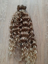 Ídolo de moda Afro Pelo Rizado paquetes de extensiones de cabello sintético 24-28 pulgadas 6 unids/lote Rubio degradado teje el pelo para las mujeres negras