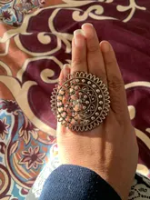 Anillos grandes Steampunk para mujer, diseño de colores oro antiguo, sortijas de dedo medio de Hip-hop, joyería ajustable para fiesta