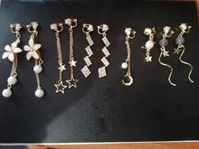 Juego de 5 pares de pendientes de Clip de estilo coreano, pendientes de Clip geométricos de estilo Simple sin perforaciones