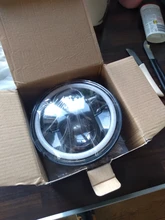Faro LED de Ojos de Ángel, Halo negro de 5,75 pulgadas, para Harley Sportster 1200, 883, calle 500, 750, proyector redondo de 5-3/4 pulgadas