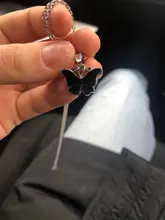 JUCHAO-colgante de acero inoxidable con forma de mariposa para mujer, collar con Control de temperatura, cambio de Color, joyería