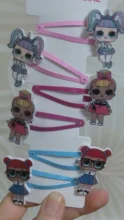LOL Surprise-horquilla de muñeca de goma, accesorios para el cabello, estampado de resina de dibujos animados, tocado para niña, 6 uds.
