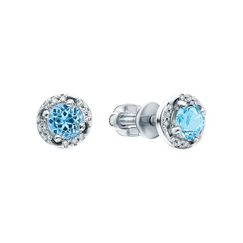 Gold earrings with Topaz and diamonds sunlight sample 585 test
Gold earrings with Topaz and diamonds sunlight sample 585 test