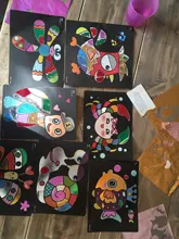 Pintura de transferencia mágica de dibujos animados para niños, manualidades, juguetes de Arte y manualidades para niños, juguetes educativos creativos de aprendizaje para dibujar