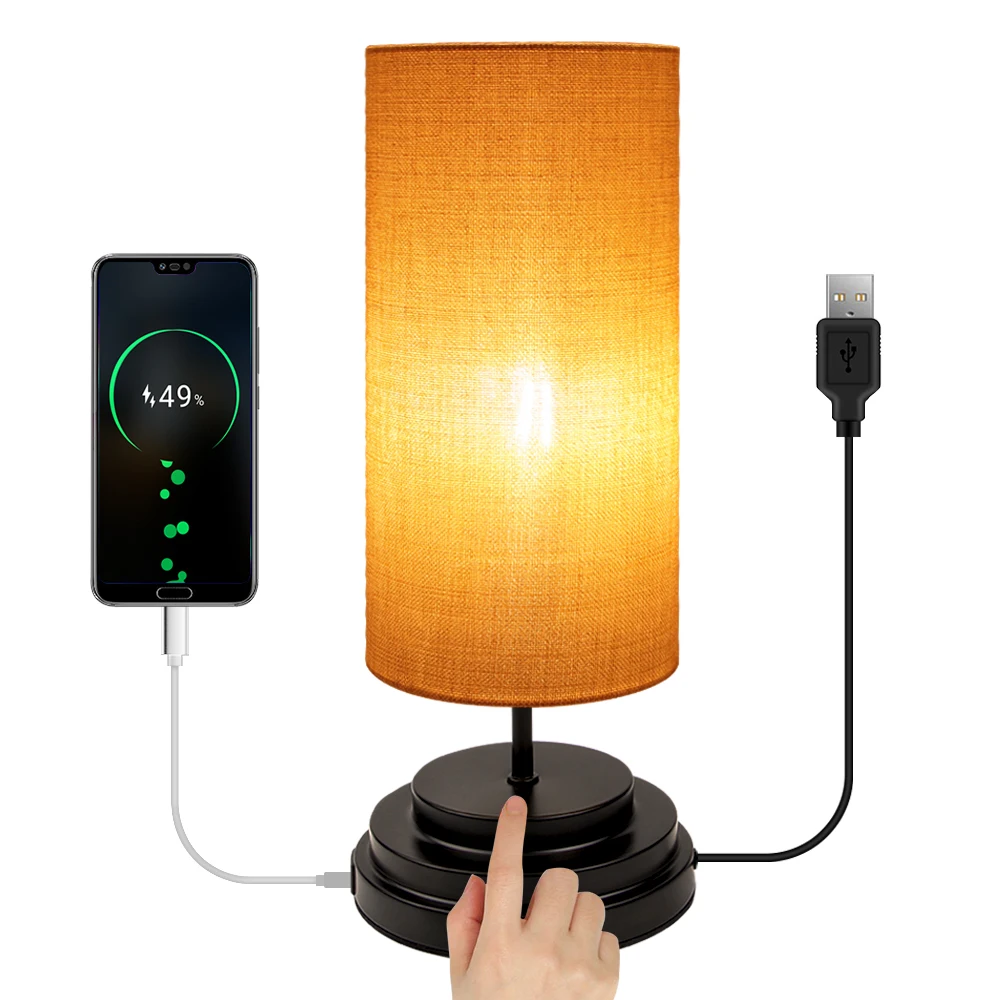 USB Touch Control Table Lamp, Minimalist Bedside Desk Lamp with E26 Bulb and Cylinder Shade, Dimmable Modern Ambient Lighting
USB Touch Control Table Lamp, Minimalist Bedside Desk Lamp with E26 Bulb and Cylinder Shade, Dimmable Modern Ambient Lighting