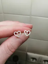 La Monada corazón Stud pendientes para las mujeres de plata 925 corazón esmerilado bien joyería aros para mujer pendientes de plata de ley 925
