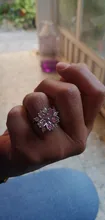 Nuevo romántico flor de cerezo circón anillos de dama de moda elegante Sakura princesa anillos de boda de joyería de la novia