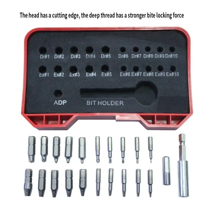22Pcs Damaged Stripped Screw Extractor Remover Purpose Tools High Speed Steel Demolish Broken Screw Extractor Set
22Pcs Damaged Stripped Screw Extractor Remover Purpose Tools High Speed Steel Demolish Broken Screw Extractor Set