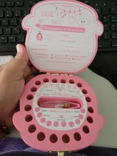 Caja de dientes organizadora de madera para bebés, almacenaje de dientes, en español, inglés y ruso, recuerdo de regalo para el cordón umbilical
