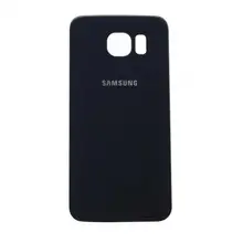 Coque arrière en verre noir pour Samsung Galaxy S6 Edge, pour modèles G925F=