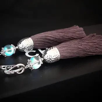 Earrings-brushes wizard brush-gray & Opal 
Earrings-brushes wizard brush-gray & Opal